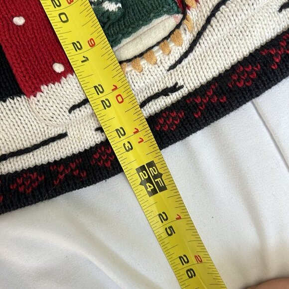 Vintage 90s Y2K Snowman Sweater Cardigan Womens Size Large Christmas Holiday - Picture 9 of 11